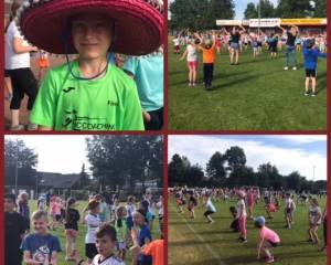 Begonnen wurde mit einem Aufwärmprogramm mit Frau Halsbenning!